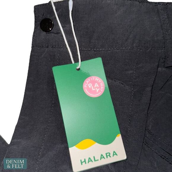 Halara Wide Leg Cargo Pants Black High Rise 100% Nylon Size Large NEW/NWT!! - Picture 7 of 9